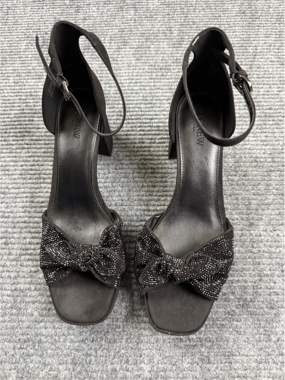 J.Crew Black Rhinestone Platform Block Heel Sandals Women’s Size 10 New [COPY]